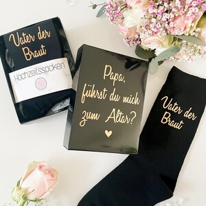 Wedding socks in box father of the bride Socks Father of the bride Will you lead me to the altar black 39-42 and 43-46 image 3