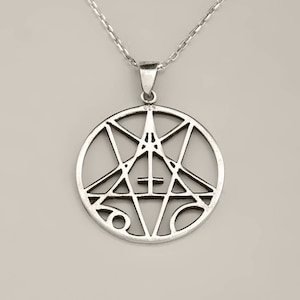 Antichrist Pentagram Pendant: Handmade 925 Sterling Silver Talisman