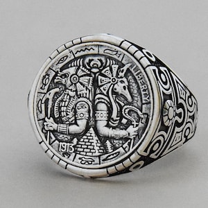 Anel masculino de prata esterlina 925 dos deuses do Egito, anel de prata, anéis para homens, anel de faraó, anel de prata masculino, anel feito à mão, anéis masculinos
