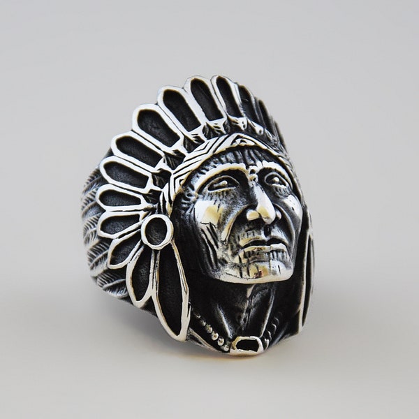 Chief Manitou 925 Sterling Silver Indian Ring, Handmade Ring, Silver Ring, Gift, Handmade Ring, Rings, Orientalist, Indian, Native American