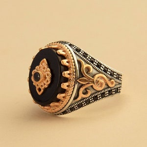 Anillo de plata de ley 925 para hombre, hecho a mano: diseño orientalista