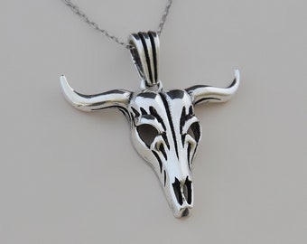 Bull 925 Sterling Silver Handmade Pendant, Bull Pendant, Silver Pendant, Pendants for Men, Gift for Him, Handmade Pendant, Orientalist