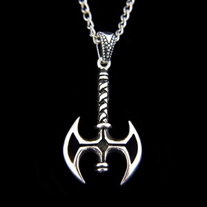 Handmade Sterling Silver Axe Pendant - Orientalist Design