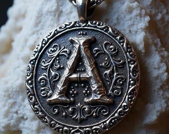 Letter Initial 925 Sterling Silver Pendant - Handmade Custom Name Necklace