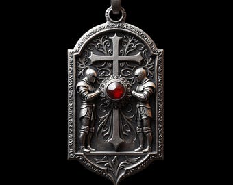Knights Templar 925 Sterling Silver Handmade Pendant for Men, Silver Pendant, Pendants for Men, Gift for Him, Handmade Pendant, Authentic