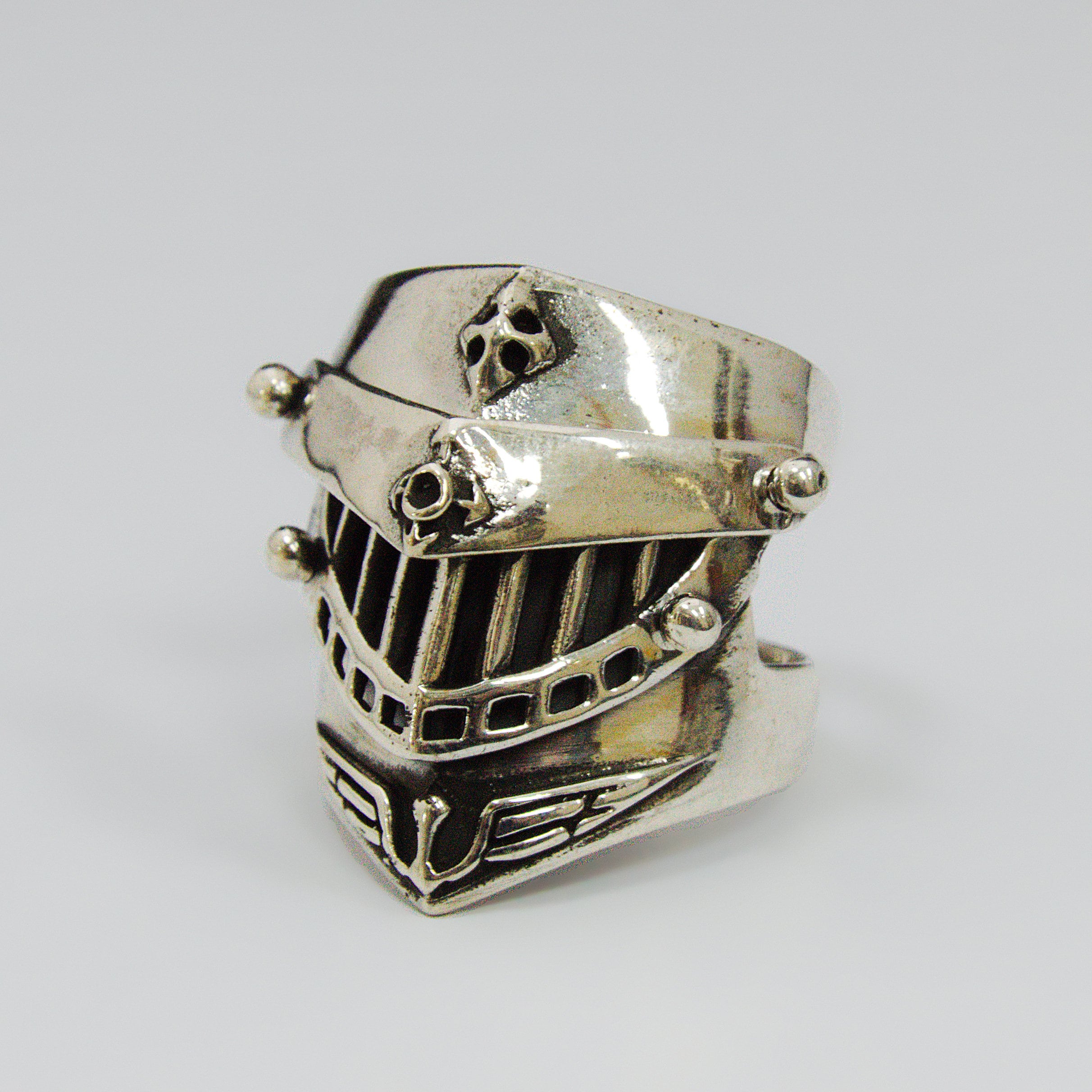 Large Chevalier Sterling Silver Ring with White Diamonds plated in Rose Gold (No 54) main image 1