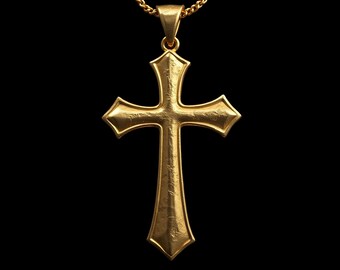Handmade 14K Gold Cross Pendant: Elegant Christian Necklace