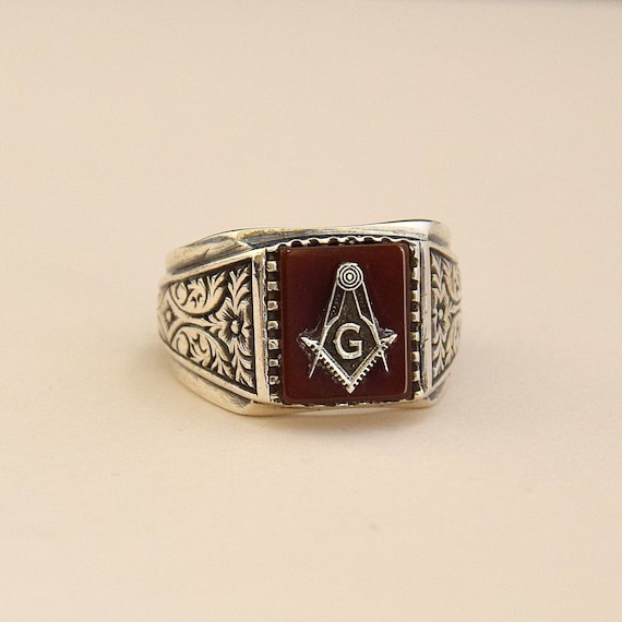 Anello Massonico D'argento|Anelli Da Uomo Di Alta Qualità - Foto 4