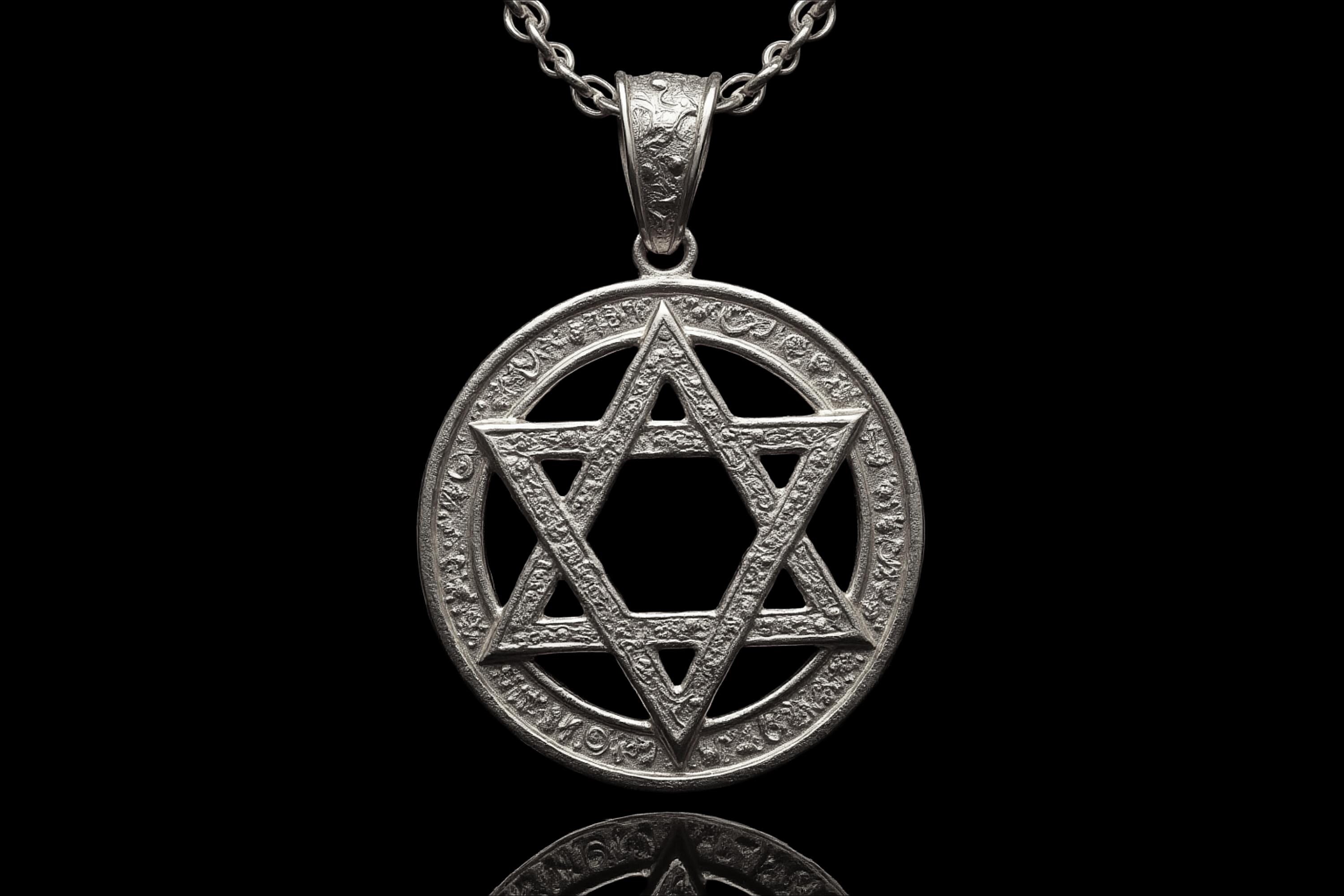 Handmade Sterling Silver Star of David Pendant: Jewish Talisman 