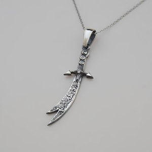 Zulfiqar Pendant 925 Sterling Silver Pendant, Handmade Pendant, Pendants for Men, Orientalist, Handmade, Silver Zulfiqar, Arabic Pendant
