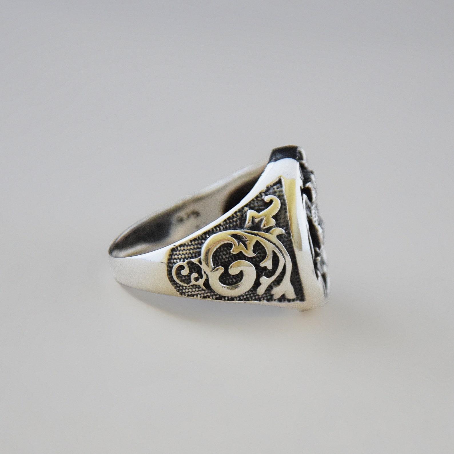 Double-headed Eagle 925 Sterling Silver Men's Ring Silver - Etsy