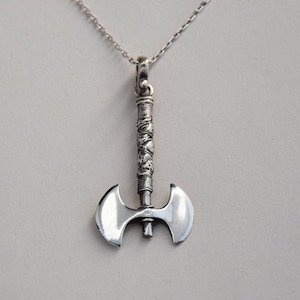 Handmade 925 Sterling Silver Axe Pendant - Orientalist Design