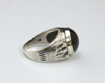 Handmade 925 Sterling Silver Men's Ring: Orientalist Design - Main Image