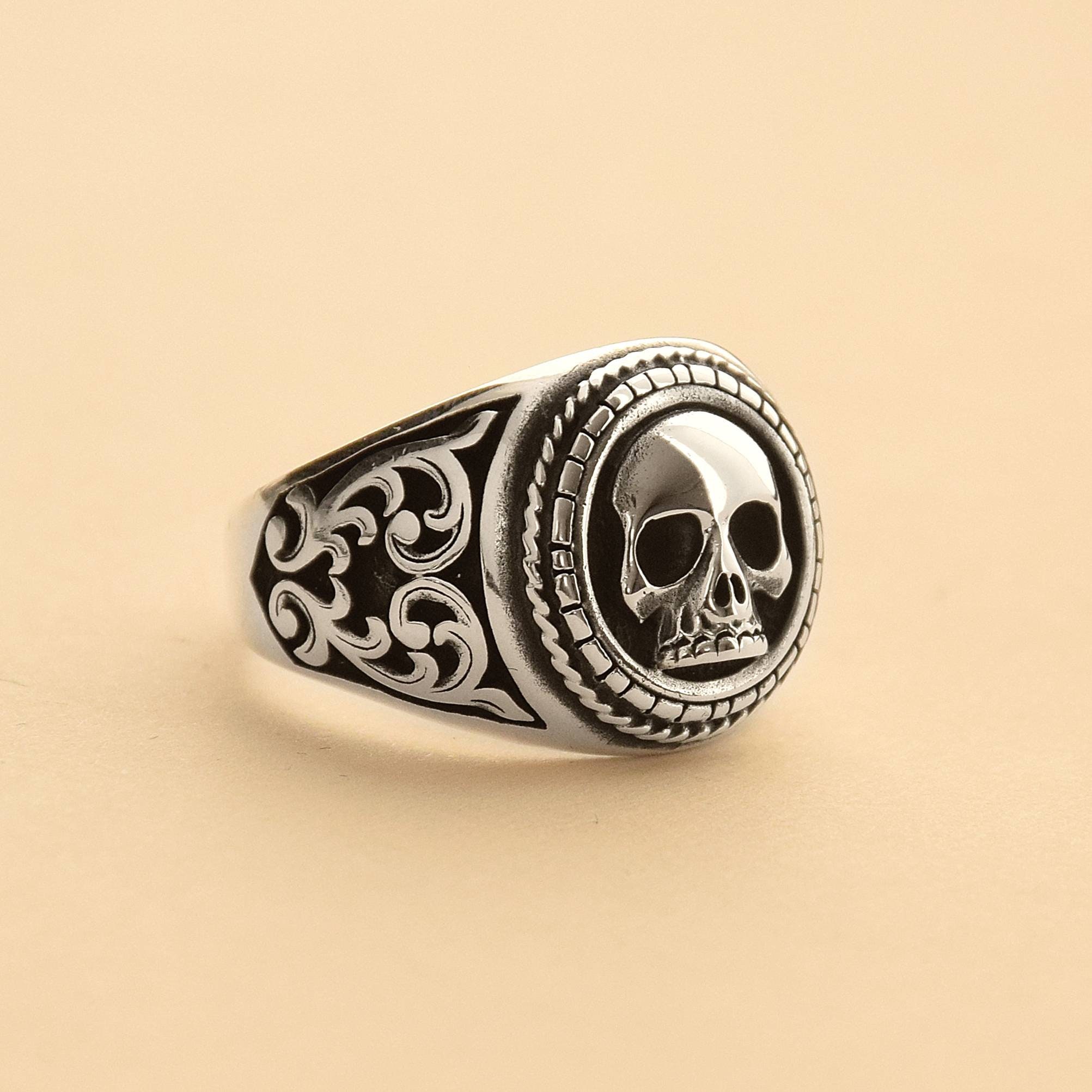 Skull Ring 925 Sterling Silver Men's Ring Silver Etsy
