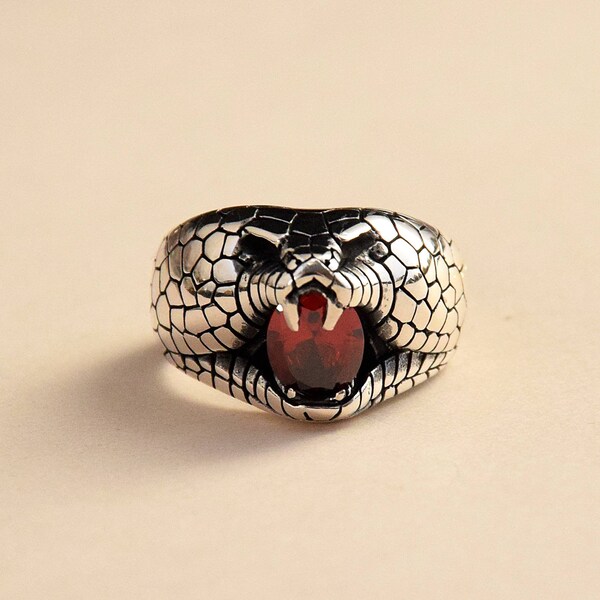 Basilisk 925 Sterling Silver Handmade Men's Ring, Silver Ring, Rings for Men, Men's Silver Ring, Handmade Ring, Rings Men, Orientalist
