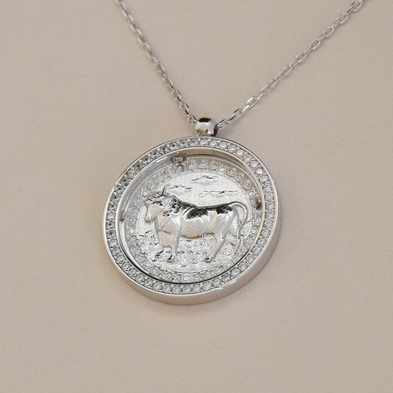 M Men Style Taurus Coin Pendant Necklaces Horoscope Astrology Zodiac  Jewelry Sterling Silver Stainless Steel Pendant Price in India - Buy M Men  Style Taurus Coin Pendant Necklaces Horoscope Astrology Zodiac Jewelry