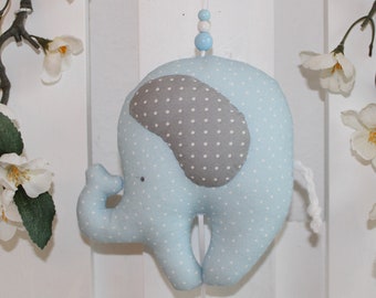 Cameretta per bambini, cameretta, decorazione, elefante con cuori, ghirlanda, giostrina