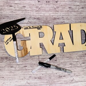Graduation guestbook sign, graduation party decor, grad sign, class of 2025, wood guestbook sign, gifts for her or him!