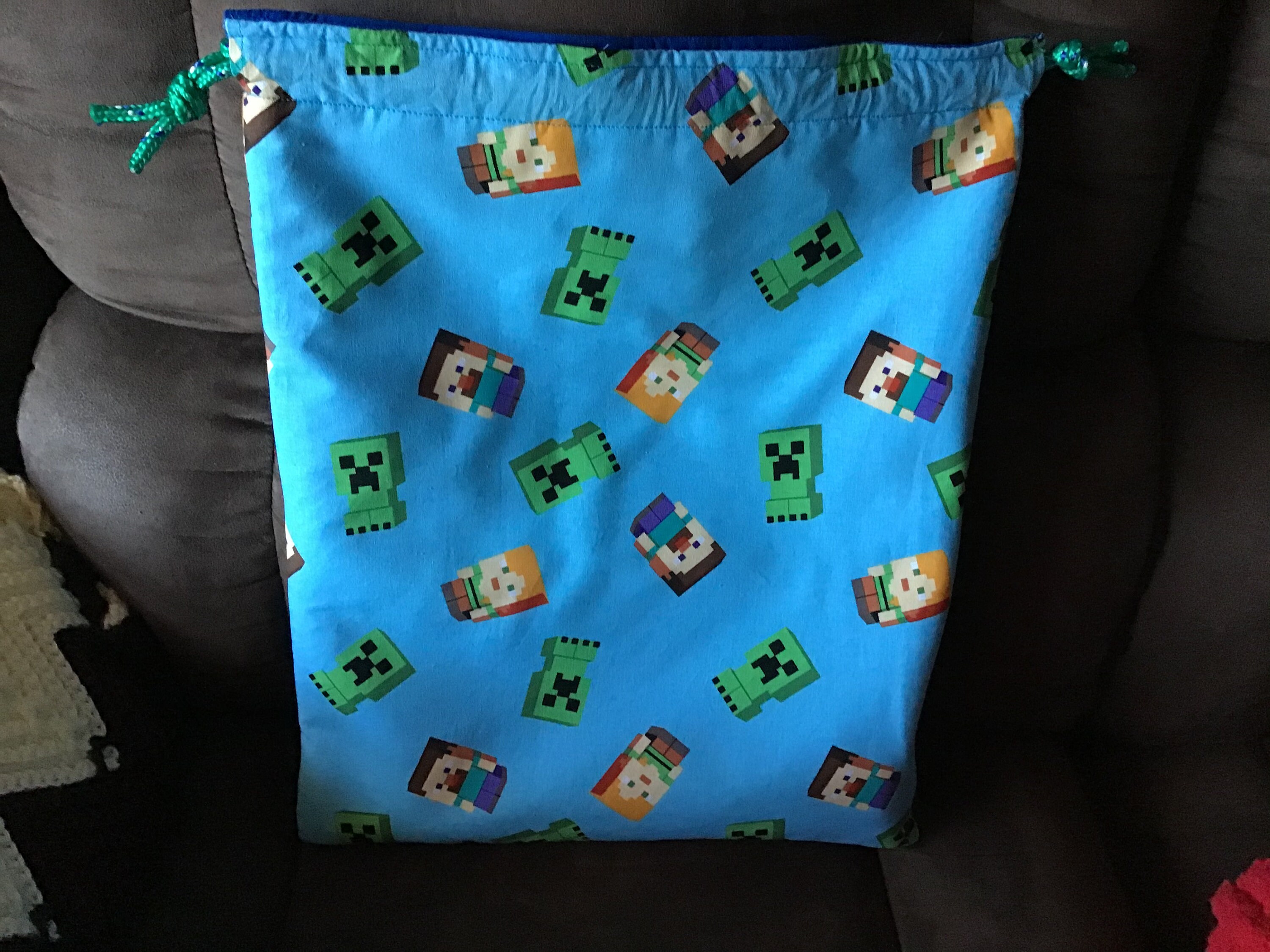 Minecraft Project Bagdrawstring Bag Project Bag Craft Bag Etsy