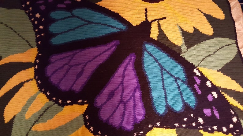 Buterfly Afghan Afghan Throw,Bedding,Living Room Decor,Crochet afghan,Hand made afghan,Handmade,One of a Kind