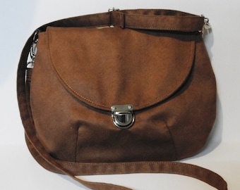 Small suede purse , brown clutch purse, crossbody purse,  mini crossbody bag, vegan purse