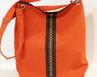 Boho bag / ethno purse / hippie bag / boho  bag / orange bag