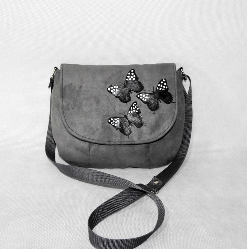Messenger Bag Painted Butterflies
