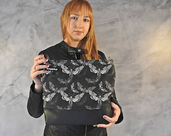 Gothic purse,  insect purse, moth purse, gothic bag, crossbody bag, crossover bag,