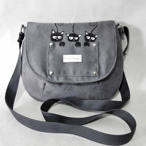 Crossbody bag, purse with cats, kitten purse.
