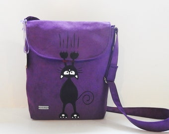 Cute Crossbody bag for girl CAT / messenger bag for youth / handbag for young lady