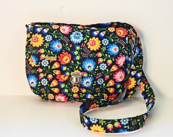 Waterproof purse , folk purse , flower bag,  boho bag,  hippie purse, waterproof bag