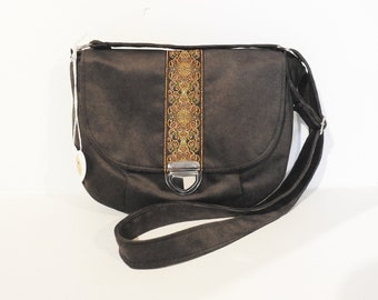 Crossbody medieval bag / cosplay purse / dark brown bag / victorian bag