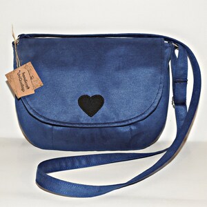 Bandolera de mujer azul cobalto con corazón