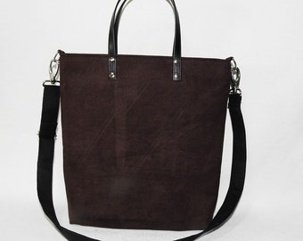 Handbag / workbag / suedette and leather bag / office bag / brown bag / crossbody bag / office purse