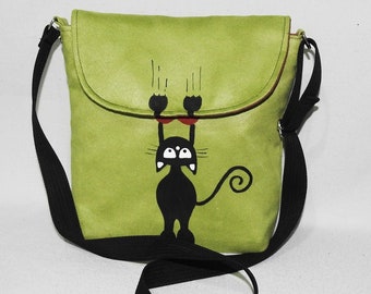 Cute Crossbody bag for girl CAT / messenger bag for youth / handbag for young lady