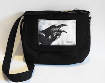 Raven purse, gothic purse, crossbody bag, crossbody purse,