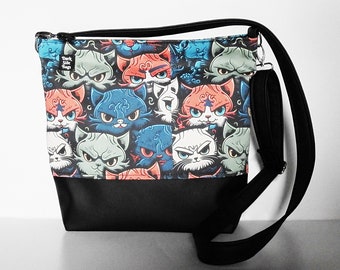 Cats bag, gothic cats, youth bag, naughty cats, gothic bag