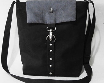 Gothic style crossbody bag / gothic purse / gothic messenger / black purse /  rock style