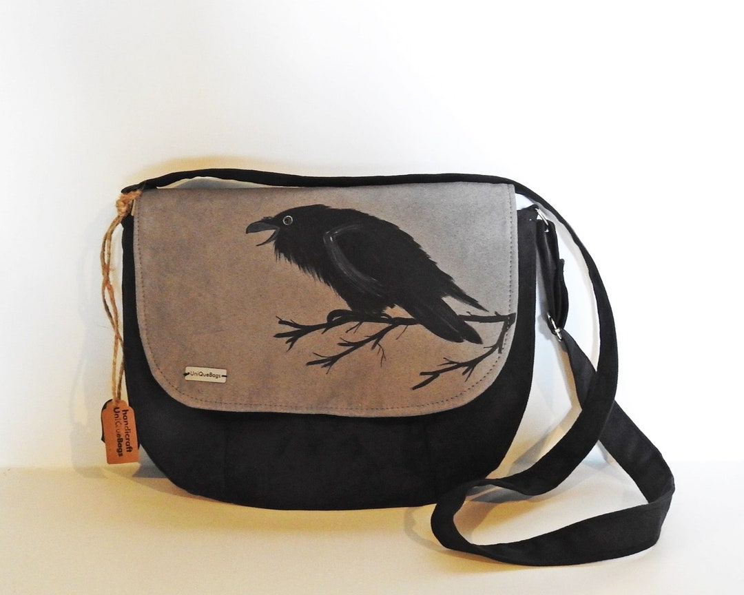 Crossbody Bag, Gothic Bag , Raven Bag, Goth Purse, Raven Purse Etsy