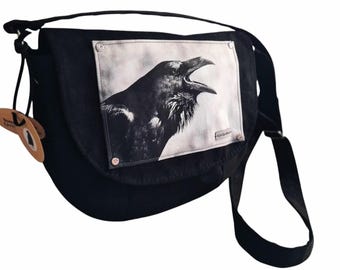 Raven purse, gothic purse, crossbody bag, crossbody purse,