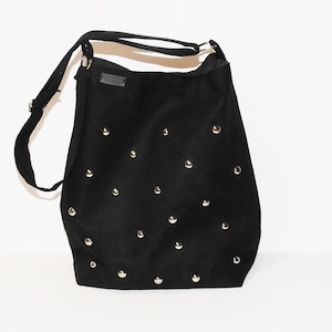 X lagrge bag, gothic bag, rock style bag, bag with studs, black sack bag