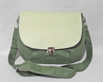 Crossbody bag vintage style / handbag retro / green bag / suede leather bag/  clutch/ pastel coluors bag