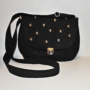 Punk rock style purse , glam rock style , crossbody bag , gothic purse, with studs