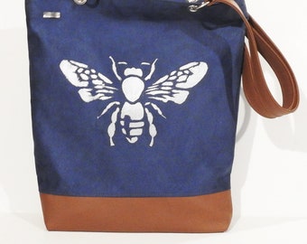 X large bee bag/ tote insect bag / glamour bag, vegan bag