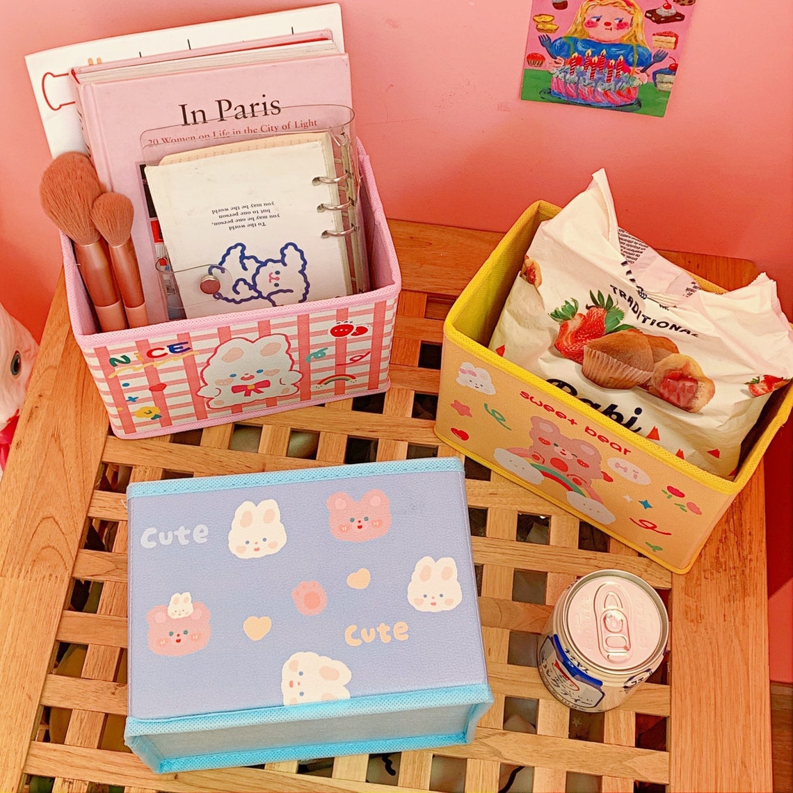 Kawaii Stationery Storage Box Kawaii Office Supplies Etsy