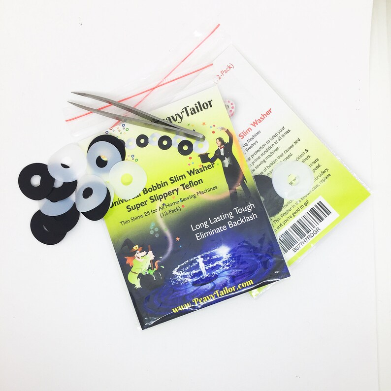 Little Genie Magic Bobbin Washers for Sewing Machine 12 Pack Bobbin