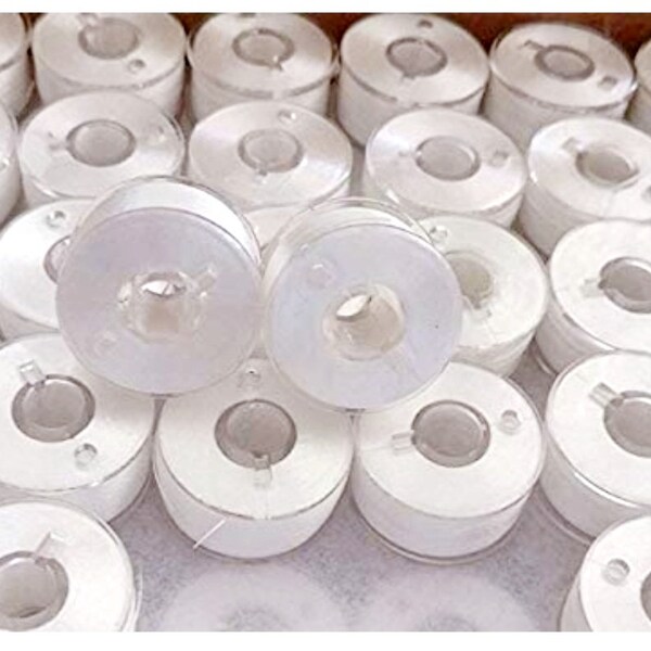 Janome Pre-wound Embroidery Bobbins - 108 Pack White Thread For Sewing Machines
