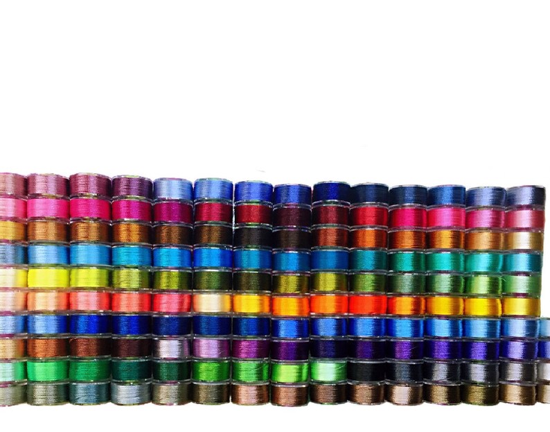 60 Color Prewound Embroidery Bobbins Embroidery Thread Bobbins Etsy