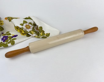 Vintage Advertising Ceramic Rolling Pin, Isobel Kitchenware Collectible, Farmhouse Country Kitchen Decor