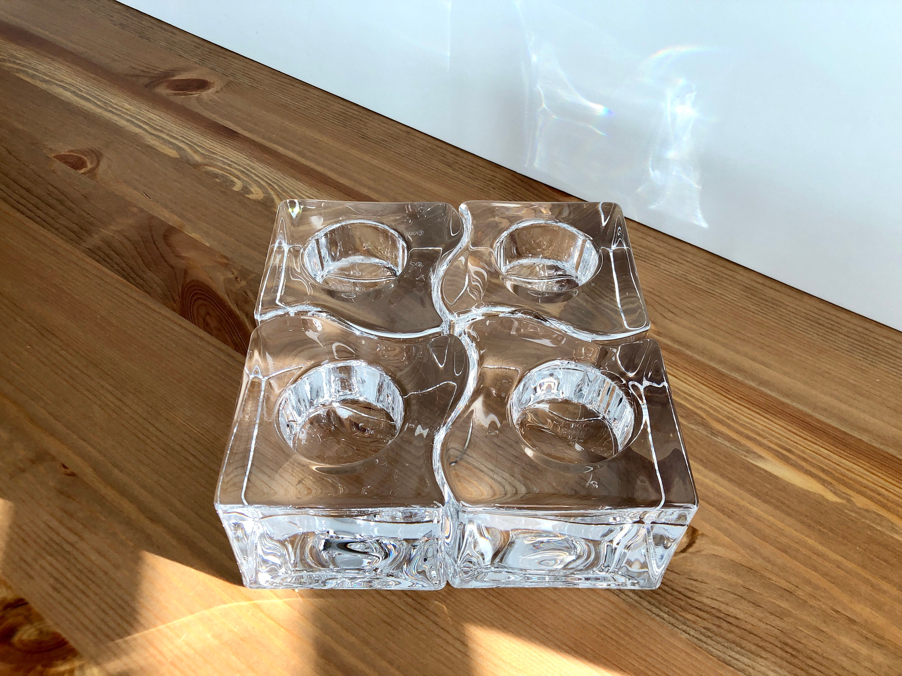Vintage Crystal Votives Orrefors Crystal Puzzle Candle Etsy